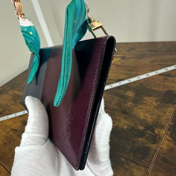 Yves Saint Laurent YSL Vintage Multicolor Two-Tone Long Wallet W/ Added Crossbod - Picture 5 of 16